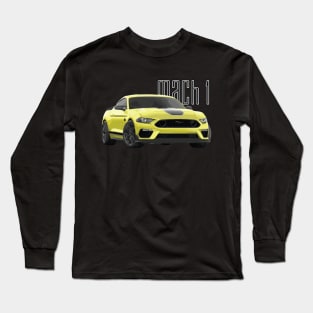 MACH 1 Mustang GT 5.0L V8 Performance Car Yellow Long Sleeve T-Shirt